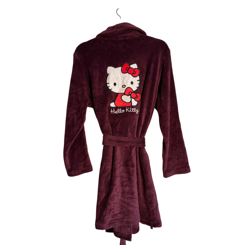 SANRIO HELLO KITTY Robe New Maroon Embroidered Size S/M
